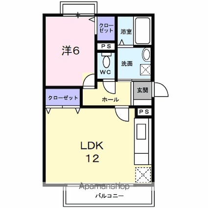 ラペティシャトウ[1LDK/46.97m2]の間取図