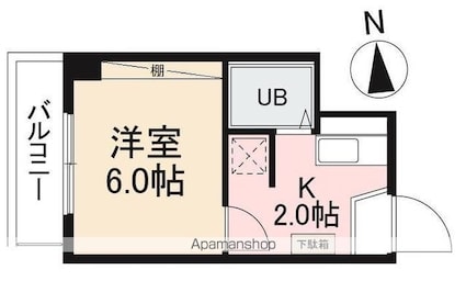 大住ビル[1K/17.9m2]の間取図