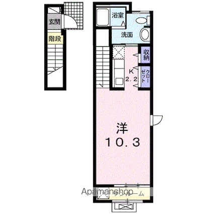 プリマベーラ栄生[1K/35.62m2]の間取図