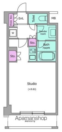 レジディア九段下[1R/30.57m2]の間取図