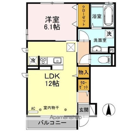 リラ・クレール　Ｉ[1LDK/46.54m2]の間取図