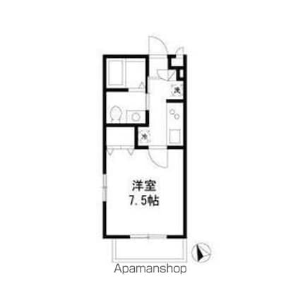 ハッピーハイツ・ワン[1K/25.02m2]の間取図