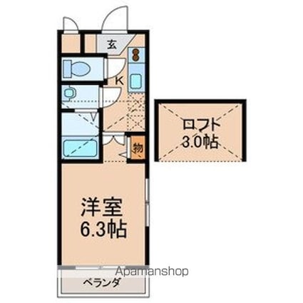 エステート新松戸２４[1K/21.51m2]の間取図
