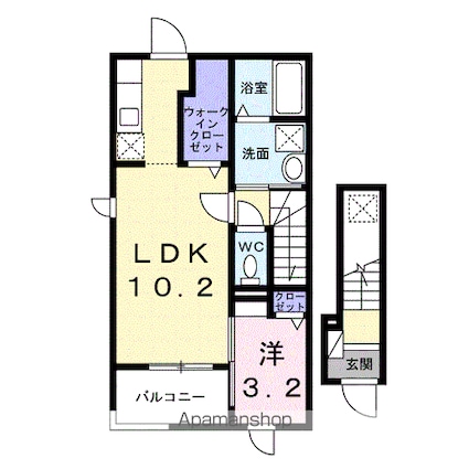 クオーレ国立[1LDK/37.63m2]の間取図