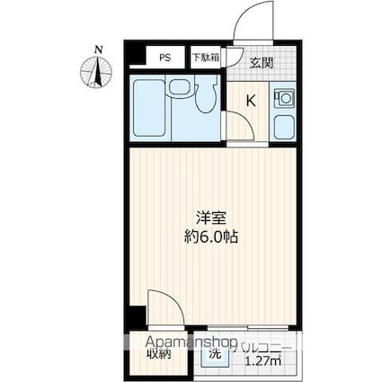サンコート上目黒[1R/15.88m2]の間取図