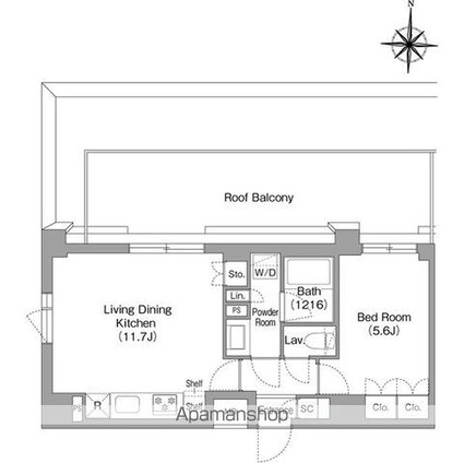 ＢＰＲレジデンス大島[1LDK/41.54m2]の間取図