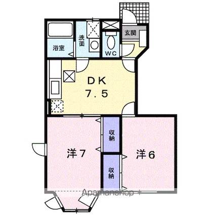 メゾン・ド・ステラＢ[2DK/40m2]の間取図