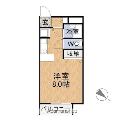 ヴェルヴィ豊岡[1R/24.66m2]の間取図