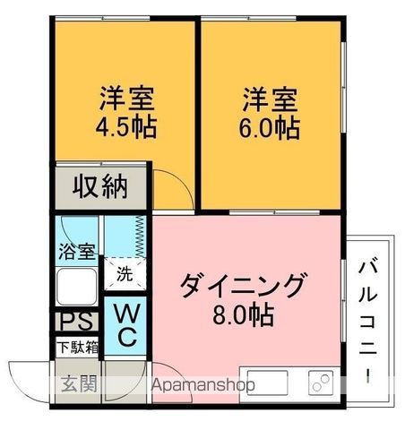 北海道網走市新町３丁目[2DK/41.31m2]の間取図