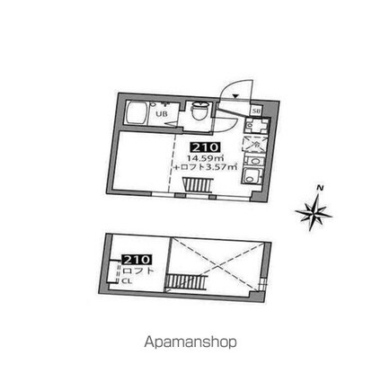 マツバラハウス[1R/15.11m2]の間取図