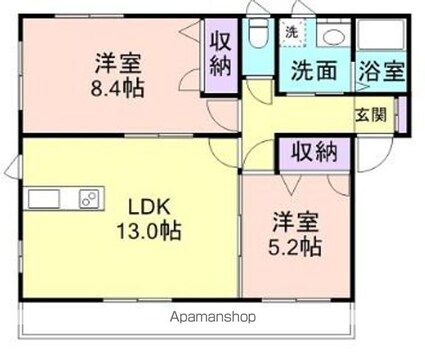 シャーメゾン元町奉行[2LDK/57.02m2]の間取図