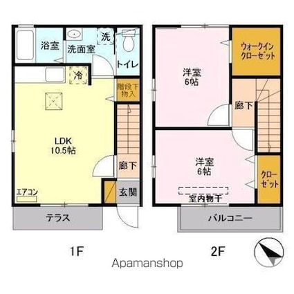 ジュ・マルティⅡ[2LDK/58.89m2]の間取図
