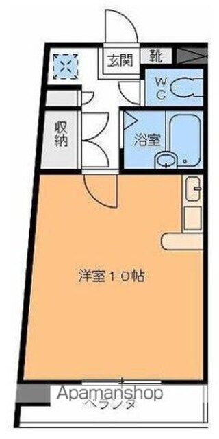 風のアトリエ[1R/21.6m2]の間取図