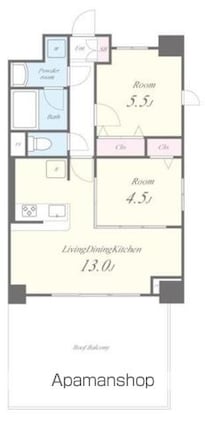 Ｇｒａｎ　Ａｖａｉｌ扇[2LDK/51.01m2]の間取図