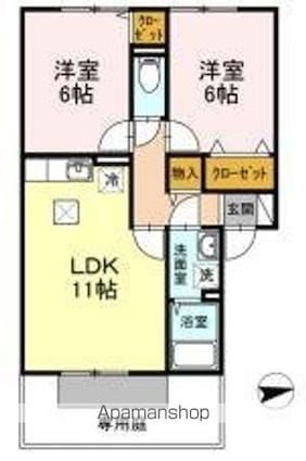 香川県高松市木太町[2LDK/53.48m2]の間取図