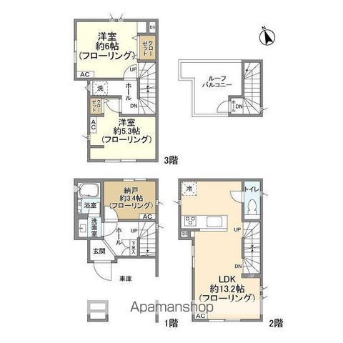 東武鉄道亀戸線 東あずま駅 徒歩7分 3階建 築4年の間取り写真