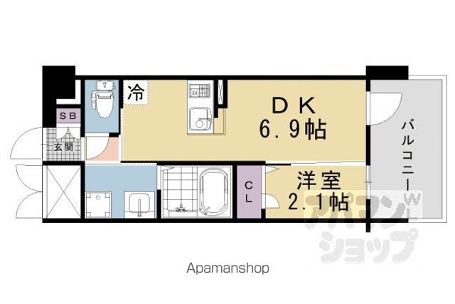 アクアプレイス京大北OXの間取り写真
