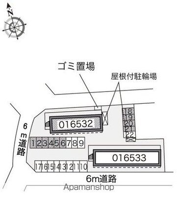 レオパレスセコロⅠ[1K/23.18m2]の配置図