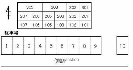 ヴィラ昭和町[1K/23.94m2]の配置図