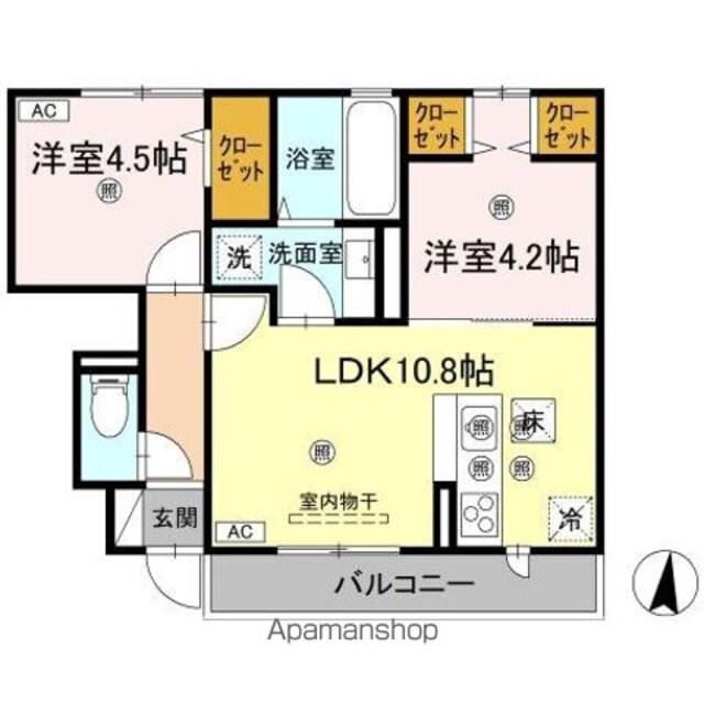 ステラアーク[2LDK/48.07m2]の間取図