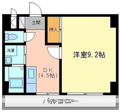 フローラＴａｎｏｏｋａ[1DK/32.58m2]の間取図
