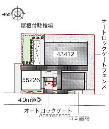 東京都練馬区高松６丁目[1K/19.87m2]の配置図