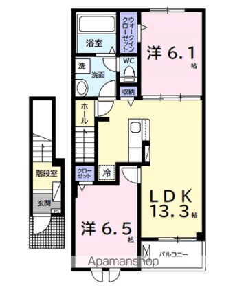 プレリュード[2LDK/59.58m2]の間取図