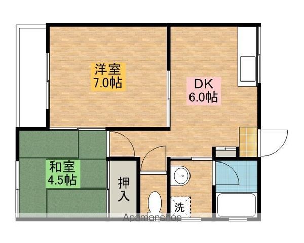 ハイツグリーン&ブルーの間取り写真