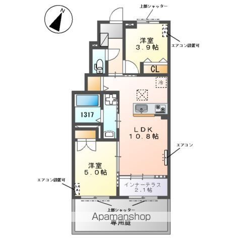 草加市青柳6丁目アパート工事の間取り写真