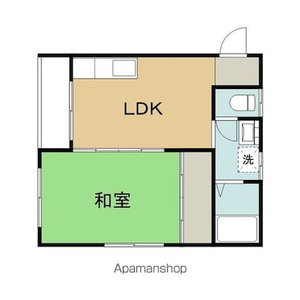 盛岡南ハイツＡ[1DK/34.78m2]の間取図