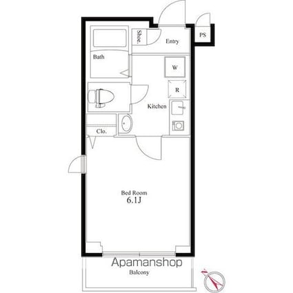 ルクス板橋[1K/19.42m2]の間取図