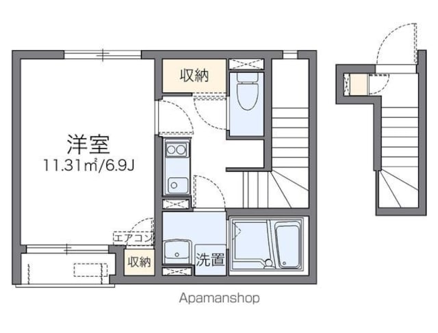 東京都練馬区上石神井１丁目[1K/26.51m2]の間取図