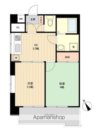 ユーコート上馬[1R/37.9m2]の間取図