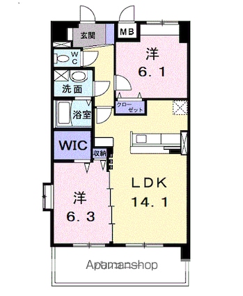モヤ　コリバ[2LDK/61.52m2]の間取図