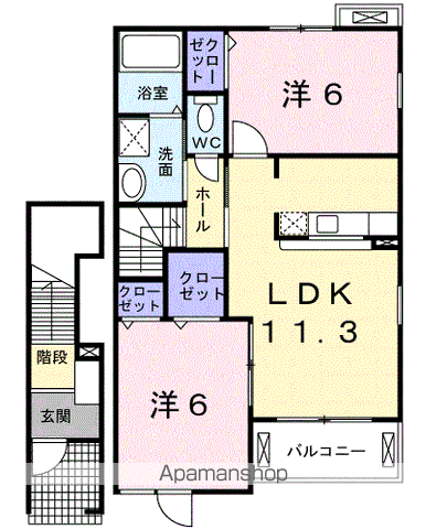 【府中市浅間町のアパートの間取り】