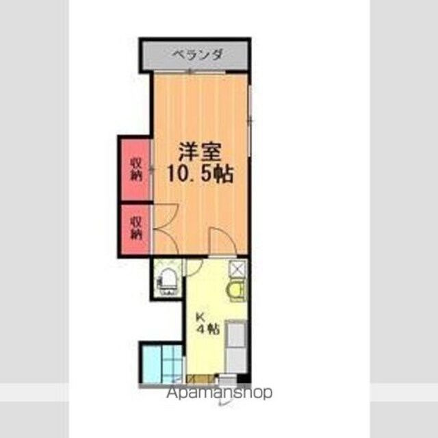 愛媛県松山市来住町[1K/19.6m2]の間取図