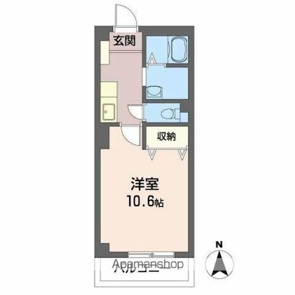 ロータス伏石[1K/32.57m2]の間取図