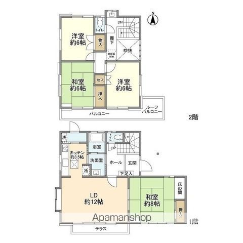 【菅北浦４丁目貸家Ａの間取り】