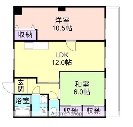 和歌山県和歌山市北新七軒丁[2LDK/69.3m2]の間取図