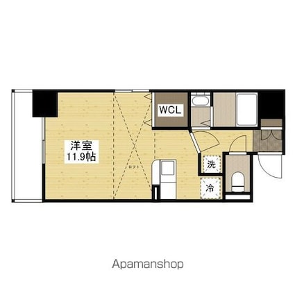 グランマーレ１７[1R/29.5m2]の間取図