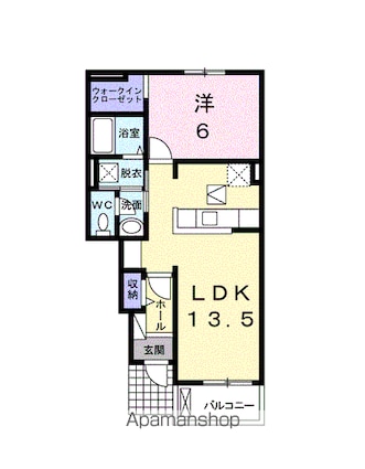 ラフレシールⅡ[1LDK/46.06m2]の間取図