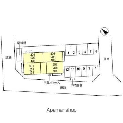 ＢＲＡＮＳＩＡ目川（ブランシア）[1LDK/42.79m2]の配置図