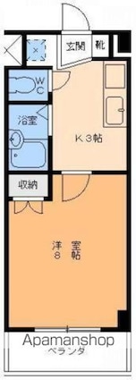 シェモア生石[1K/24.64m2]の間取図