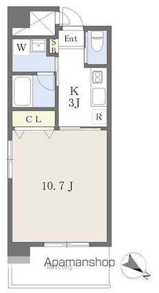 ＬＵＳＴ　ＹＡＮＡＩＭＡＣＨＩ　Ⅱ[1K/33.53m2]の間取図
