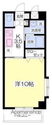 ドルーク道後南町[1K/31.46m2]の間取図