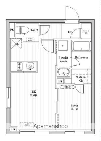 渋谷区本町のマンションの間取り