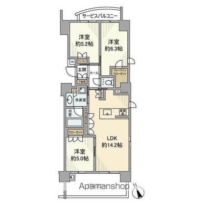 エコヴィレッジ杉並松庵[3LDK/68.19m2]の間取図