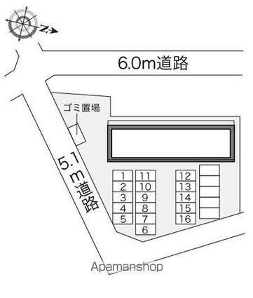 レオパレスグリーンレーベル[1K/23.71m2]の配置図
