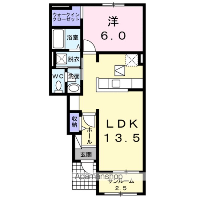 ボヌール　アヴニール[1LDK/50.33m2]の間取図