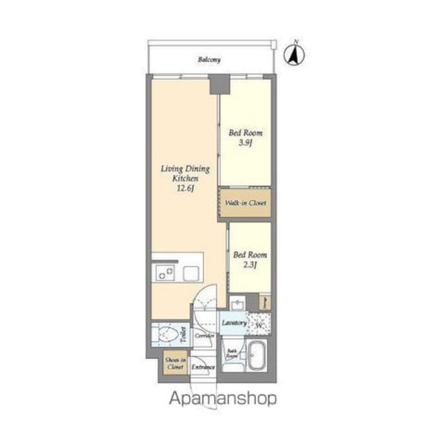 アジールコート練馬中村橋[2LDK/42.52m2]の間取図